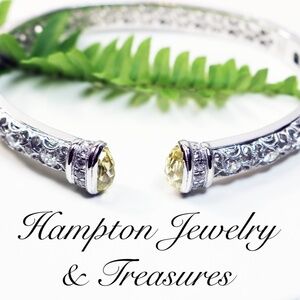 Tacori IV Citrine Sterling Silver Bangle Bracelet